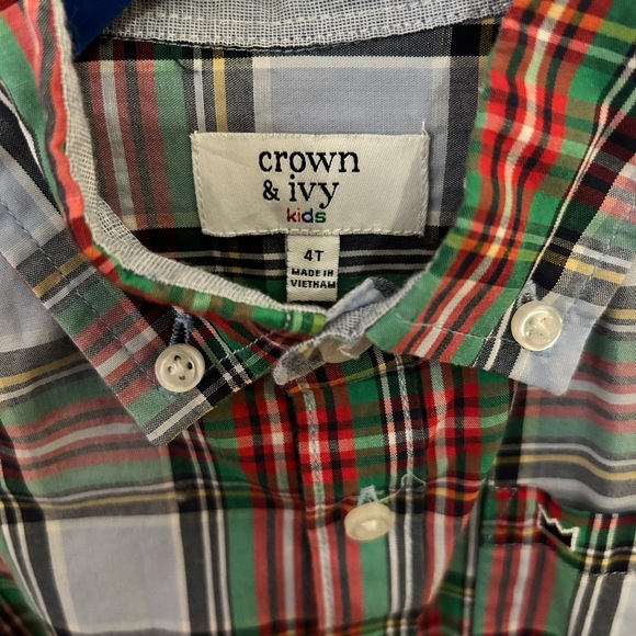 Crown & Ivy Kids Multicolor Plaid Button Down Shirt - Picture 3 of 6